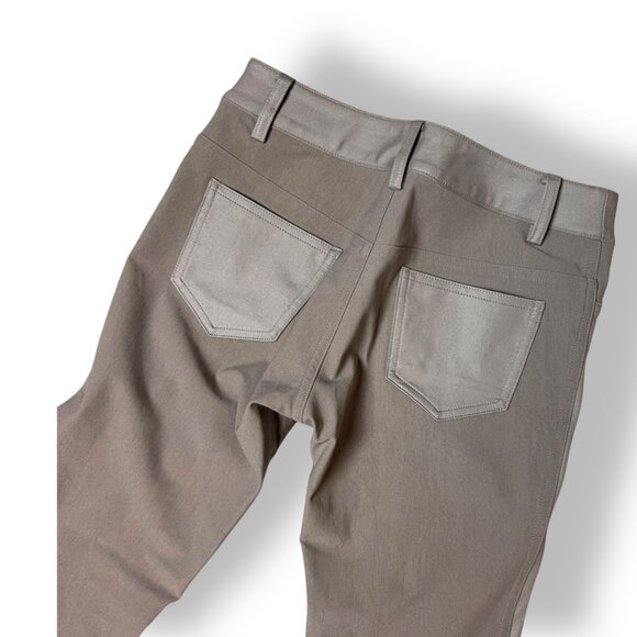Filomena Fernandez Mixed Media Taupe Womens Pants Jeans Sz 38/XS 2-Tone Skinny - Picture 5 of 8